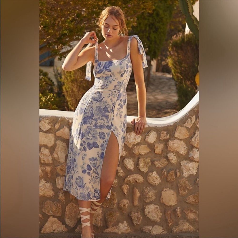 Reformation Lucerne Floral Print Twilight Midi Dress $278 - Picture 5 of 12